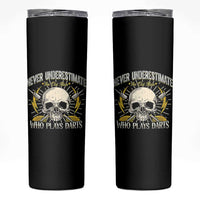 Never Underestimate An Old Who Plays Darts Skinny Tumbler Funny Darts Fan - Wonder Print Shop