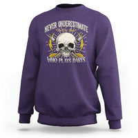 Never Underestimate An Old Who Plays Darts Sweatshirt Funny Darts Fan - Wonder Print Shop