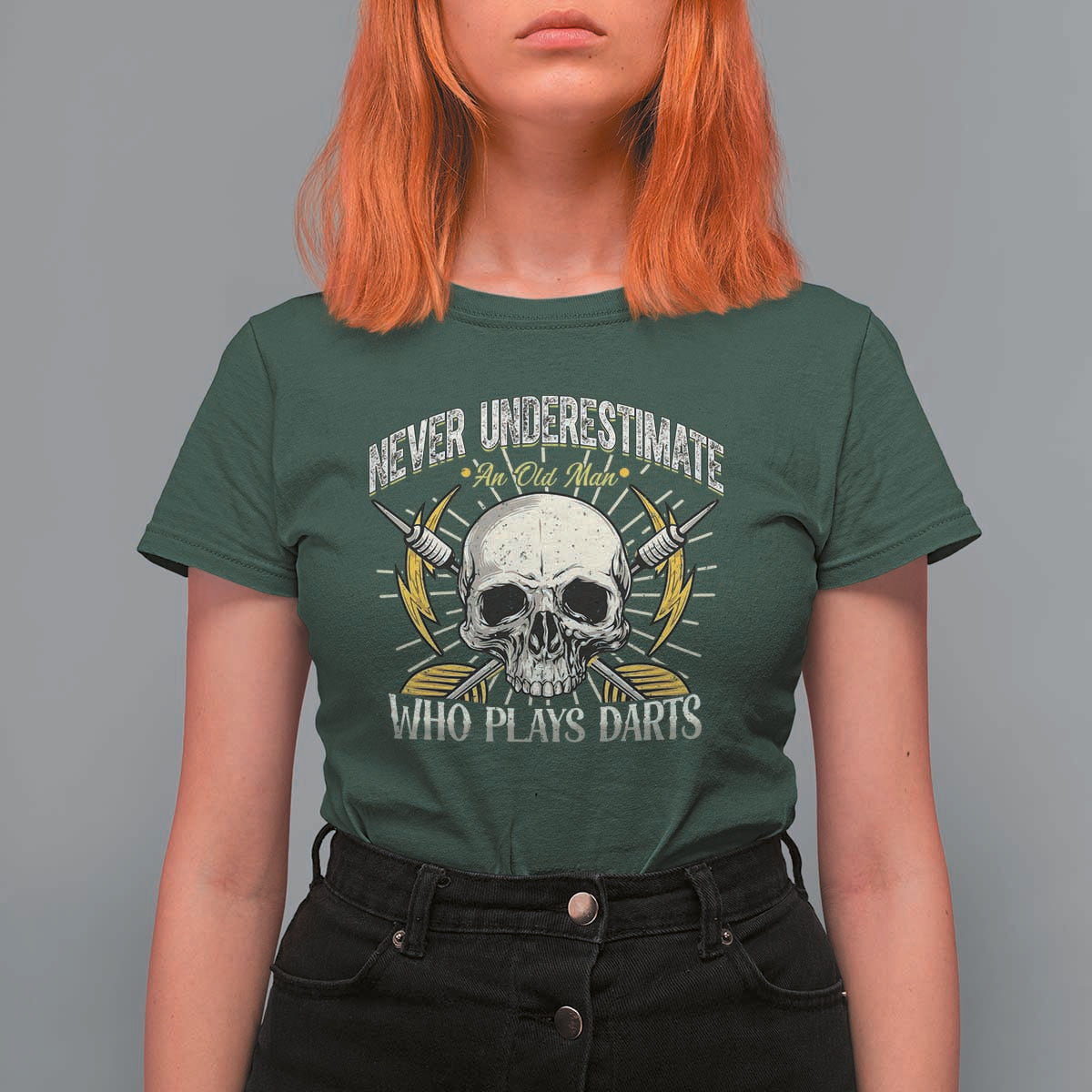Never Underestimate An Old Who Plays Darts T Shirt For Women Funny Darts Fan - Wonder Print Shop