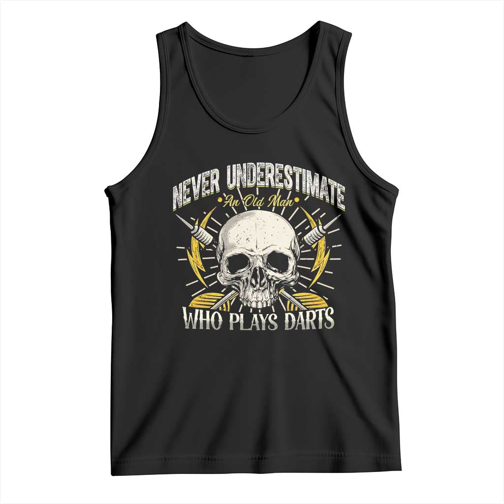 Never Underestimate An Old Who Plays Darts Tank Top Funny Darts Fan - Wonder Print Shop