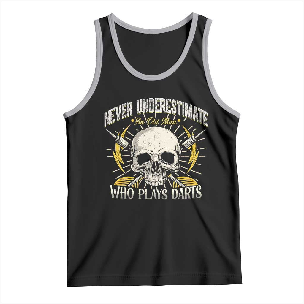 Never Underestimate An Old Who Plays Darts Tank Top Funny Darts Fan - Wonder Print Shop