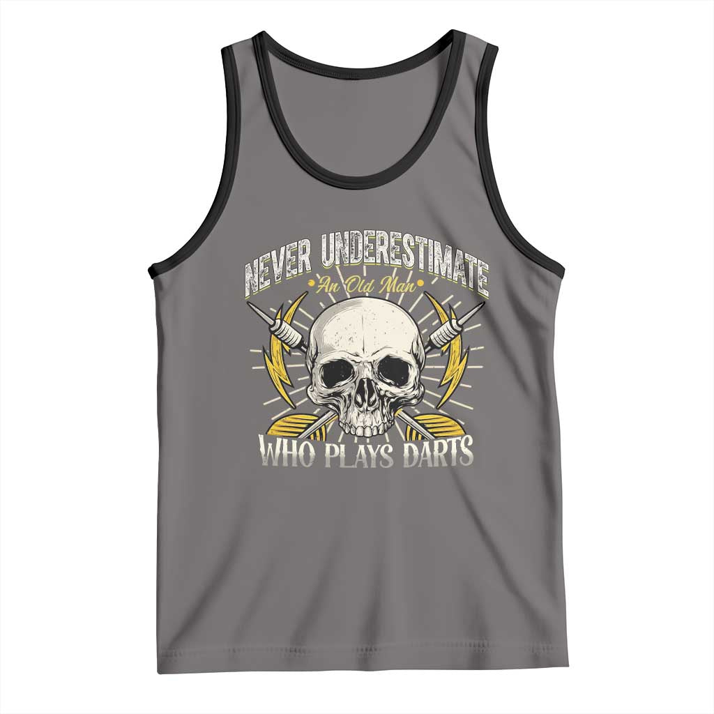 Never Underestimate An Old Who Plays Darts Tank Top Funny Darts Fan - Wonder Print Shop