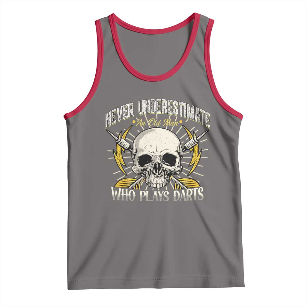 Never Underestimate An Old Who Plays Darts Tank Top Funny Darts Fan - Wonder Print Shop