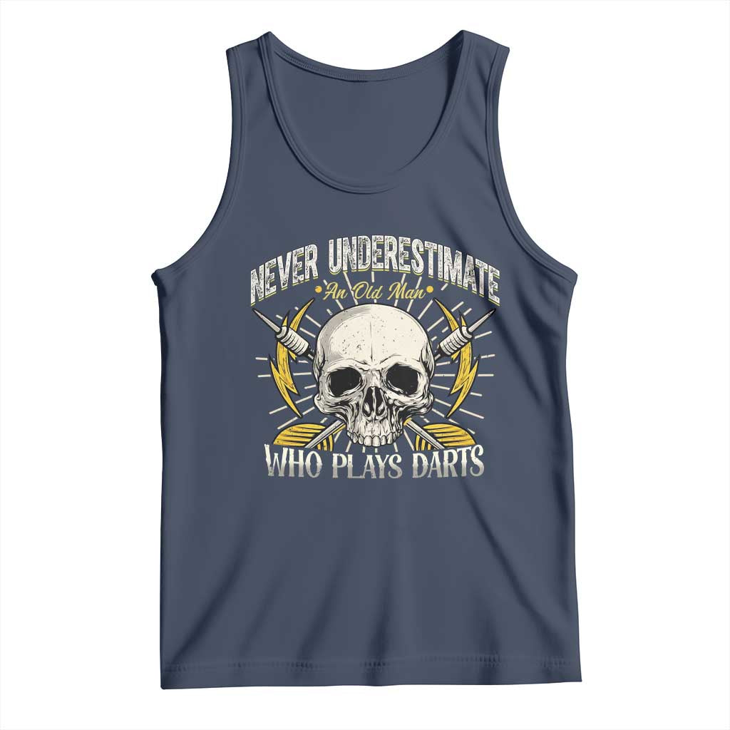 Never Underestimate An Old Who Plays Darts Tank Top Funny Darts Fan - Wonder Print Shop