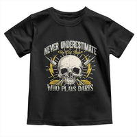 Never Underestimate An Old Who Plays Darts Toddler T Shirt Funny Darts Fan - Wonder Print Shop