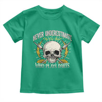 Never Underestimate An Old Who Plays Darts Toddler T Shirt Funny Darts Fan - Wonder Print Shop