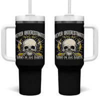 Never Underestimate An Old Who Plays Darts Tumbler With Handle Funny Darts Fan - Wonder Print Shop
