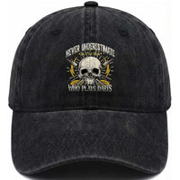 Never Underestimate An Old Who Plays Darts Washed Cotton Baseball Cap Funny Darts Fan