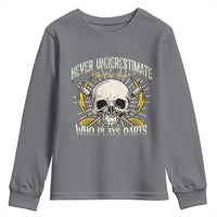Never Underestimate An Old Who Plays Darts Youth Sweatshirt Funny Darts Fan - Wonder Print Shop