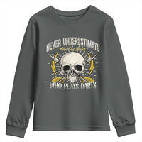 Never Underestimate An Old Who Plays Darts Youth Sweatshirt Funny Darts Fan - Wonder Print Shop