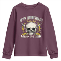 Never Underestimate An Old Who Plays Darts Youth Sweatshirt Funny Darts Fan - Wonder Print Shop