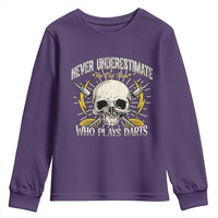 Never Underestimate An Old Who Plays Darts Youth Sweatshirt Funny Darts Fan - Wonder Print Shop