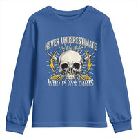 Never Underestimate An Old Who Plays Darts Youth Sweatshirt Funny Darts Fan - Wonder Print Shop