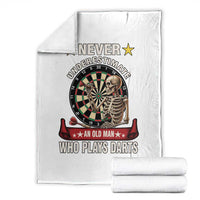 Never Underestimate An Old Man Plays Darts Throw Blanket Gothic Darts Player - Wonder Print Shop