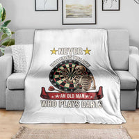 Never Underestimate An Old Man Plays Darts Throw Blanket Gothic Darts Player - Wonder Print Shop