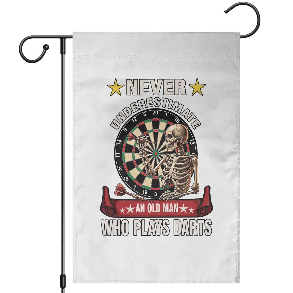 Never Underestimate An Old Man Plays Darts Garden Flag Gothic Darts Player - Wonder Print Shop