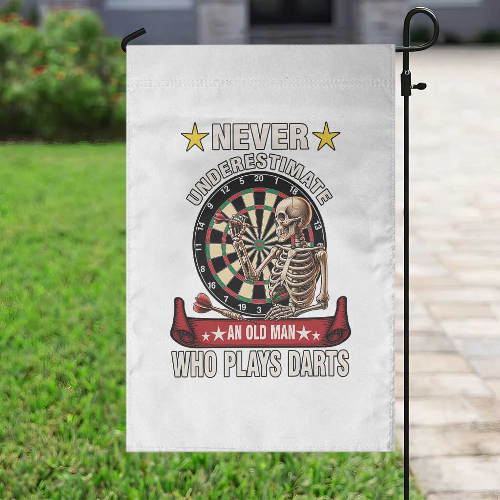 Never Underestimate An Old Man Plays Darts Garden Flag Gothic Darts Player - Wonder Print Shop