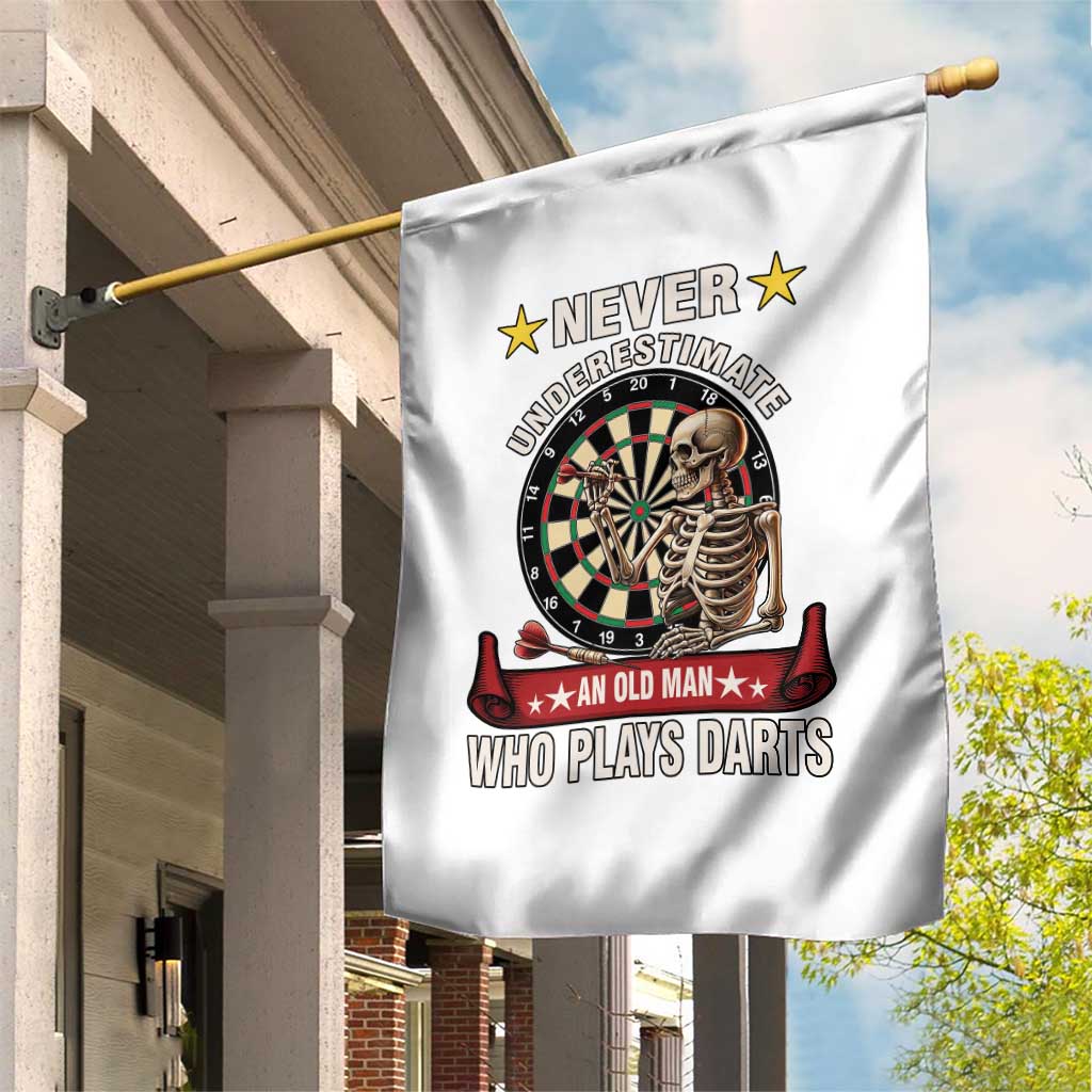 Never Underestimate An Old Man Plays Darts Garden Flag Gothic Darts Player - Wonder Print Shop