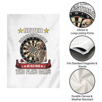 Never Underestimate An Old Man Plays Darts Garden Flag Gothic Darts Player - Wonder Print Shop