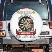 Never Underestimate An Old Man Plays Darts Spare Tire Cover Gothic Darts Player - Wonder Print Shop
