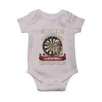 Never Underestimate An Old Man Plays Darts Baby Onesie Gothic Darts Player - Wonder Print Shop