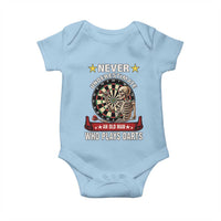 Never Underestimate An Old Man Plays Darts Baby Onesie Gothic Darts Player - Wonder Print Shop
