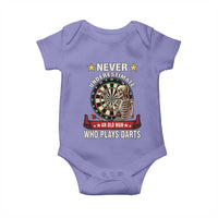 Never Underestimate An Old Man Plays Darts Baby Onesie Gothic Darts Player - Wonder Print Shop