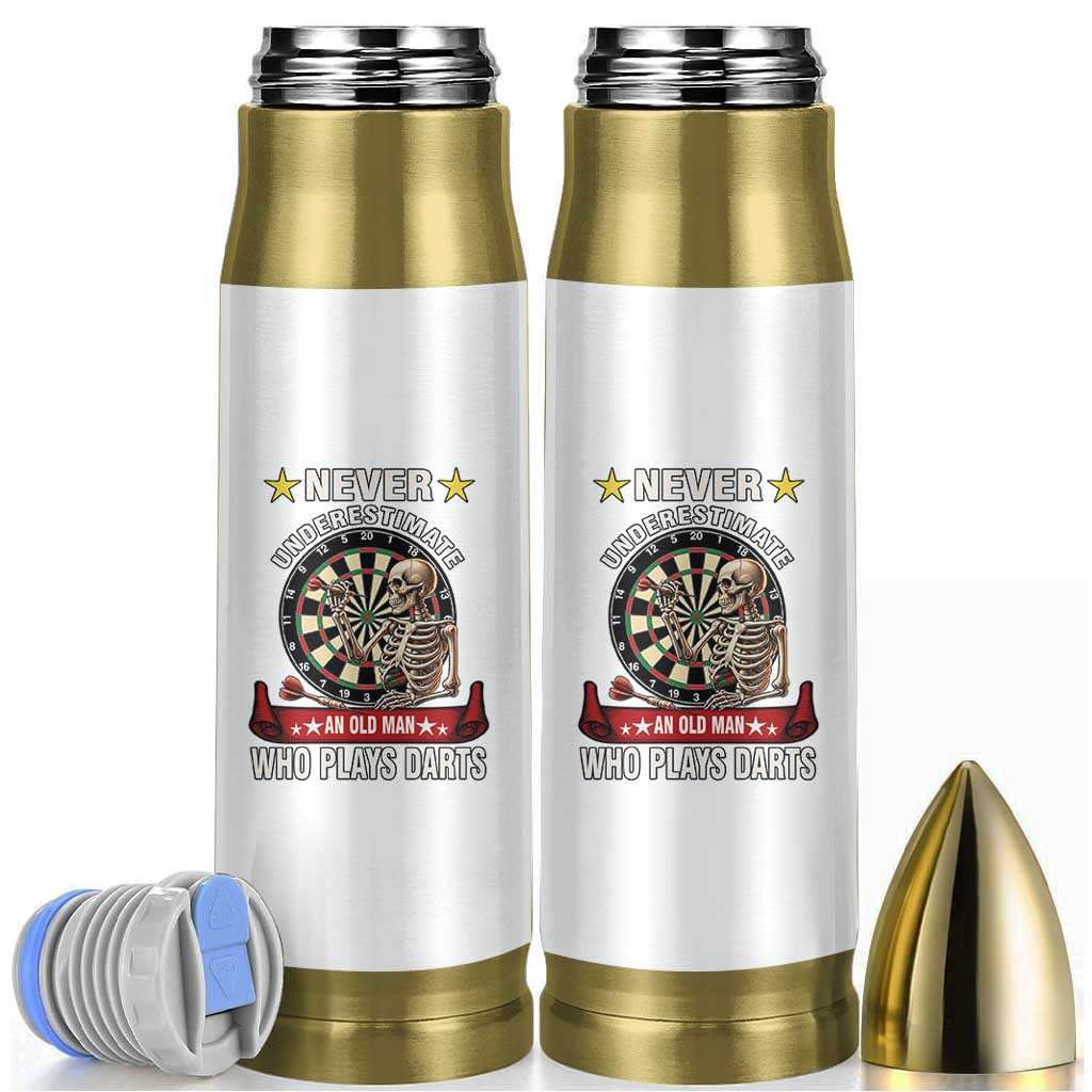 Never Underestimate An Old Man Plays Darts Bullet Tumbler Gothic Darts Player - Wonder Print Shop