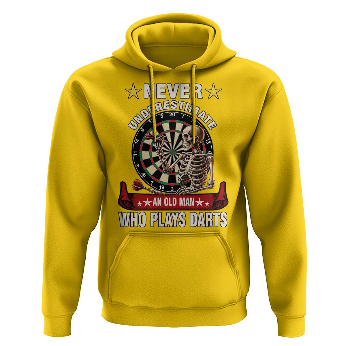 Never Underestimate An Old Man Plays Darts Hoodie Gothic Darts Player - Wonder Print Shop