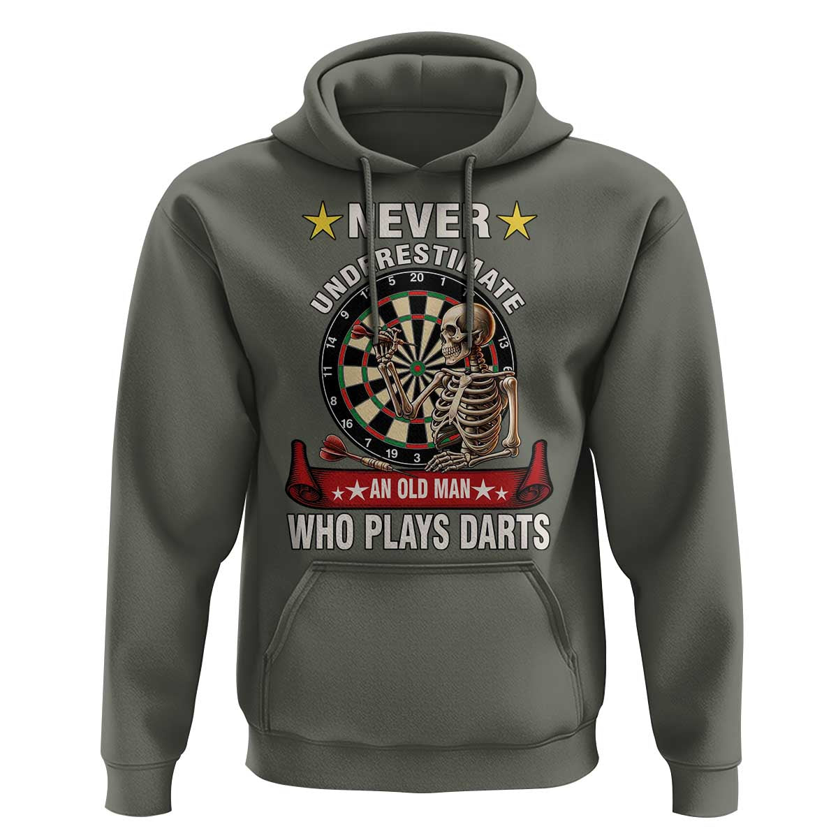 Never Underestimate An Old Man Plays Darts Hoodie Gothic Darts Player - Wonder Print Shop