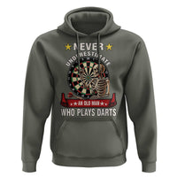 Never Underestimate An Old Man Plays Darts Hoodie Gothic Darts Player - Wonder Print Shop