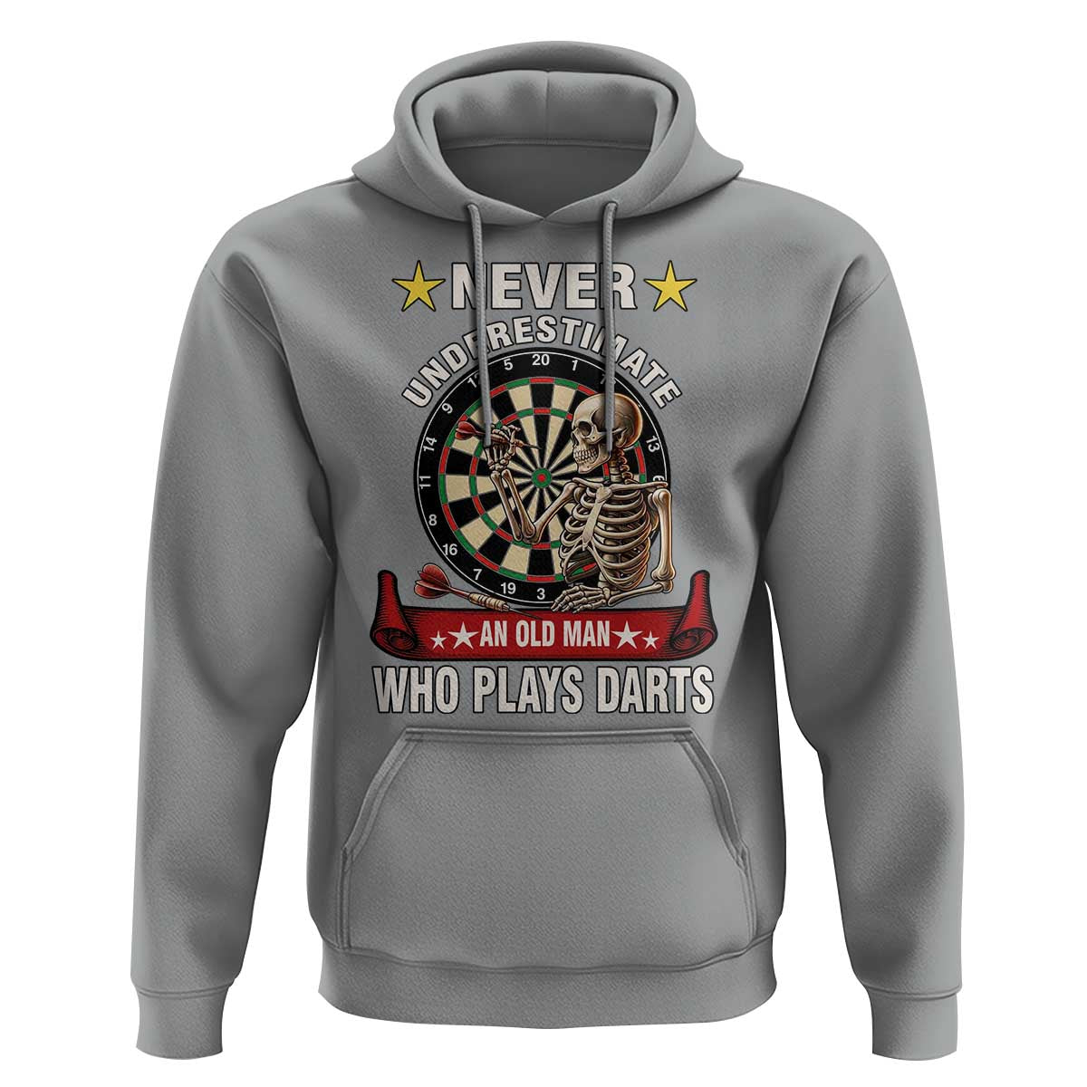 Never Underestimate An Old Man Plays Darts Hoodie Gothic Darts Player - Wonder Print Shop