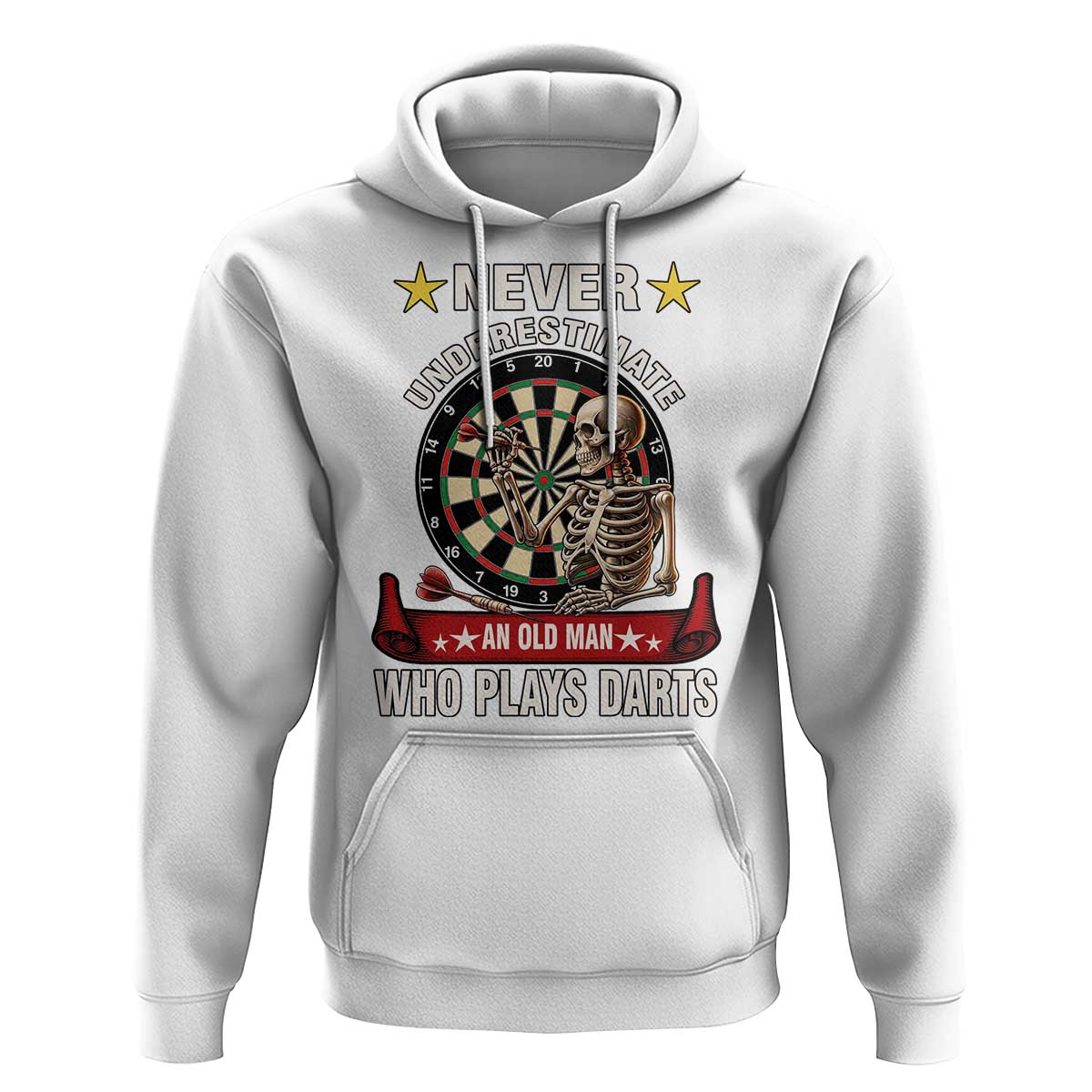 Never Underestimate An Old Man Plays Darts Hoodie Gothic Darts Player - Wonder Print Shop