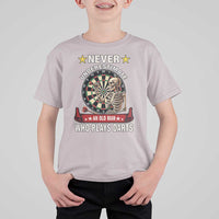 Never Underestimate An Old Man Plays Darts T Shirt For Kid Gothic Darts Player - Wonder Print Shop