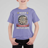 Never Underestimate An Old Man Plays Darts T Shirt For Kid Gothic Darts Player - Wonder Print Shop