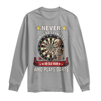 Never Underestimate An Old Man Plays Darts Long Sleeve Shirt Gothic Darts Player - Wonder Print Shop