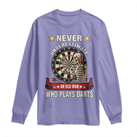 Never Underestimate An Old Man Plays Darts Long Sleeve Shirt Gothic Darts Player - Wonder Print Shop