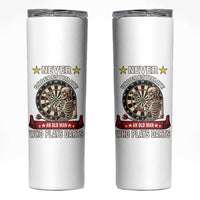 Never Underestimate An Old Man Plays Darts Skinny Tumbler Gothic Darts Player - Wonder Print Shop