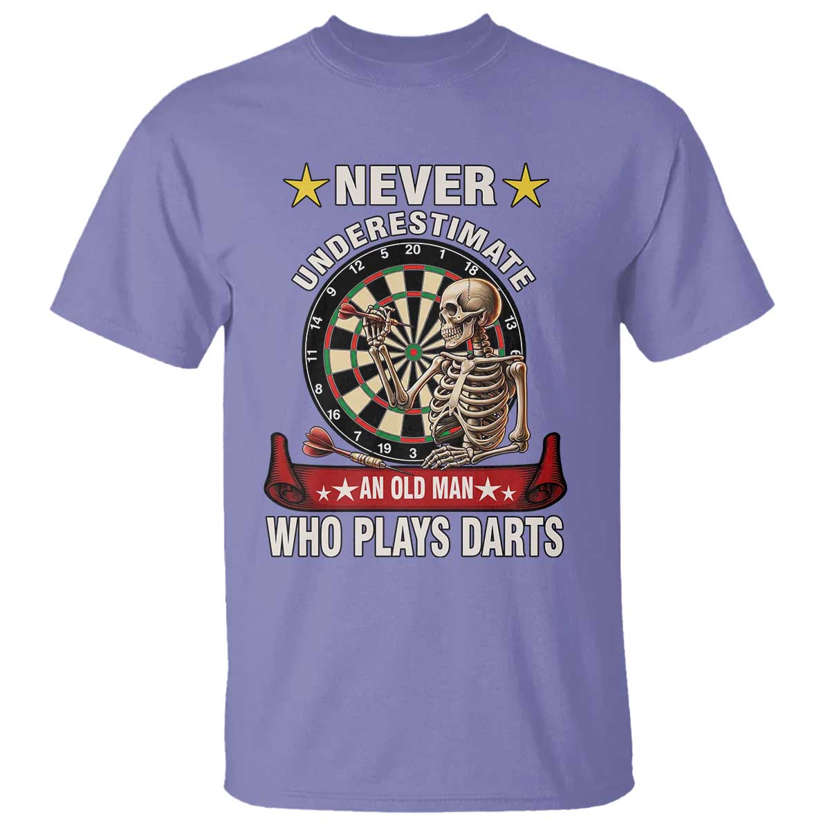 Never Underestimate An Old Man Plays Darts T Shirt Gothic Darts Player - Wonder Print Shop