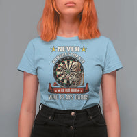 Never Underestimate An Old Man Plays Darts T Shirt For Women Gothic Darts Player - Wonder Print Shop