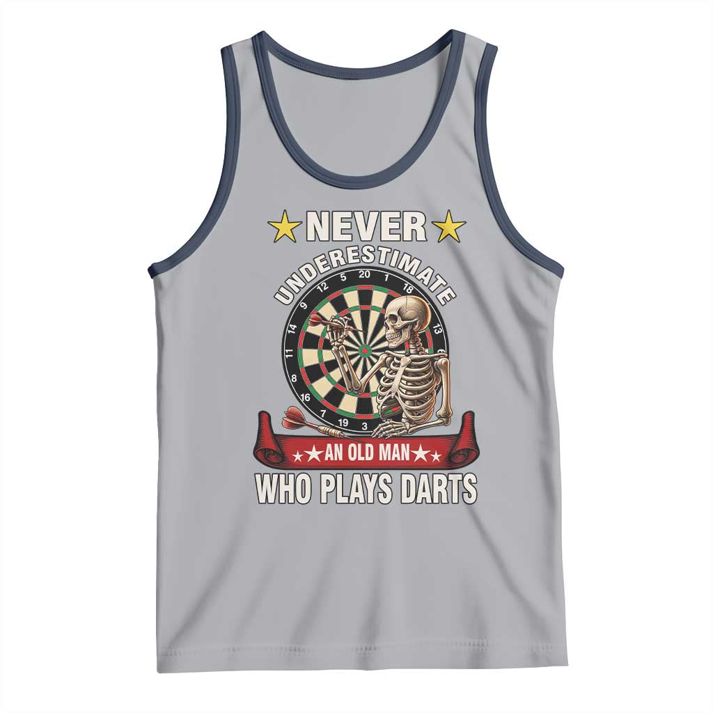 Never Underestimate An Old Man Plays Darts Tank Top Gothic Darts Player - Wonder Print Shop