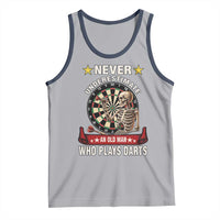 Never Underestimate An Old Man Plays Darts Tank Top Gothic Darts Player - Wonder Print Shop