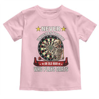 Never Underestimate An Old Man Plays Darts Toddler T Shirt Gothic Darts Player - Wonder Print Shop