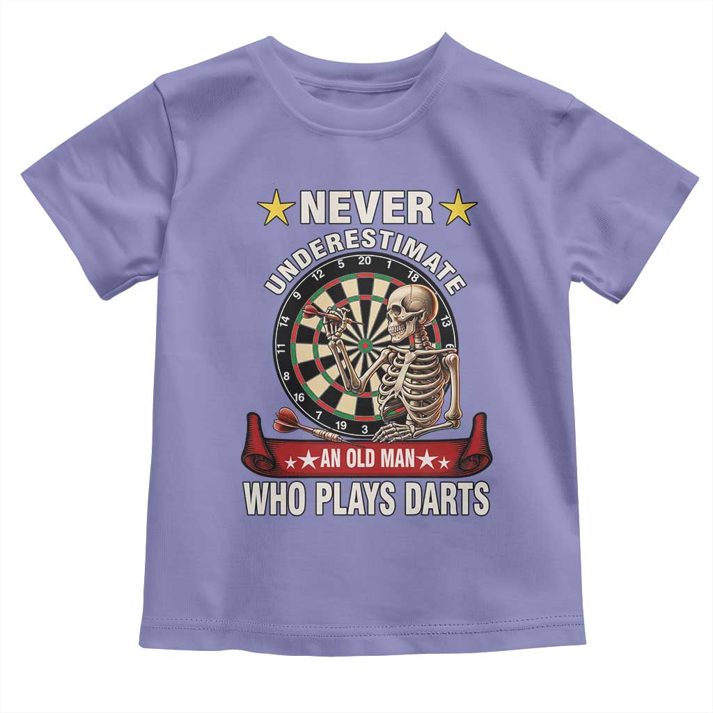 Never Underestimate An Old Man Plays Darts Toddler T Shirt Gothic Darts Player - Wonder Print Shop