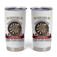 Never Underestimate An Old Man Plays Darts Tumbler Cup Gothic Darts Player - Wonder Print Shop