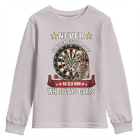 Never Underestimate An Old Man Plays Darts Youth Sweatshirt Gothic Darts Player - Wonder Print Shop