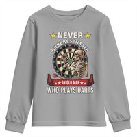 Never Underestimate An Old Man Plays Darts Youth Sweatshirt Gothic Darts Player - Wonder Print Shop