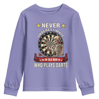 Never Underestimate An Old Man Plays Darts Youth Sweatshirt Gothic Darts Player - Wonder Print Shop