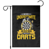Never Underestimate An Old Man Plays Darts Garden Flag Funny Dartist Grim Reaper Gift - Wonder Print Shop