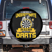 Never Underestimate An Old Man Plays Darts Spare Tire Cover Funny Dartist Grim Reaper Gift - Wonder Print Shop